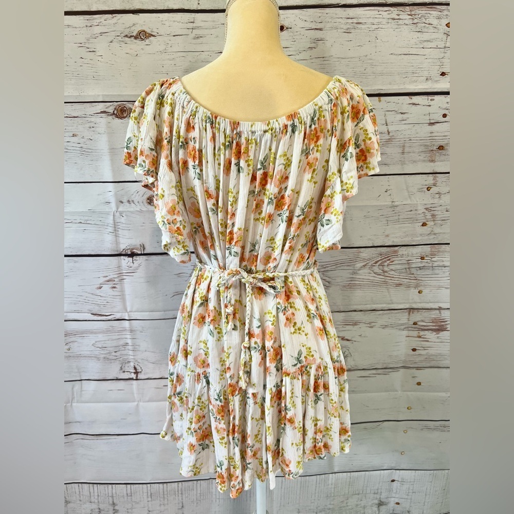 Cupcake and Cashmere Woman’s White Floral Lightweight Raylon Dress Size Large - Picture 6 of 8